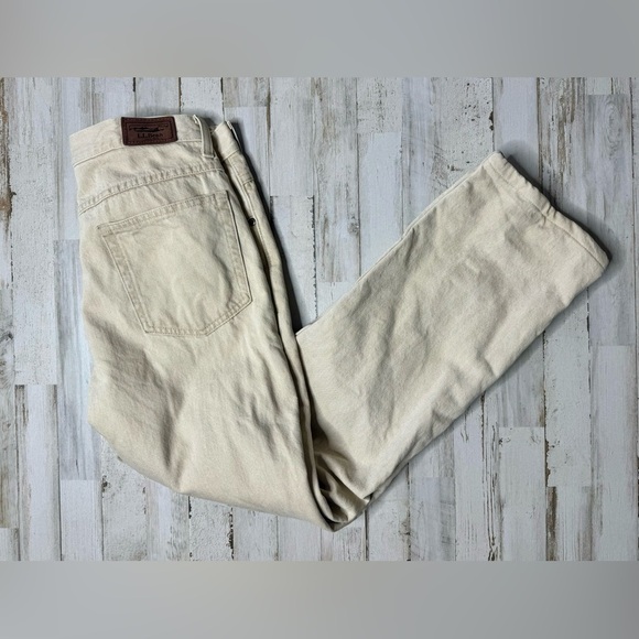 L.L. Bean Cream Denim Jeans Vintage 31x30 Straight